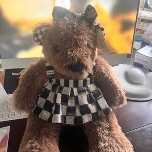 MacKenzie-Childs Kenzie the Bear with Black and Brown Accents